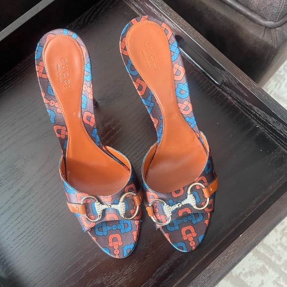 Gucci Horsebit Lizard Swarovski Crystal Mules Heels, NWOT - Picture 4 of 11